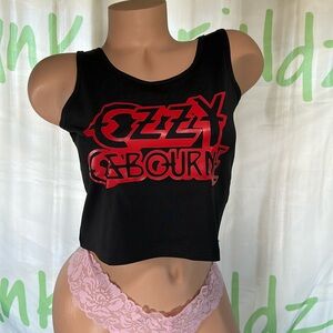 Ozzy Osbourne Inspired Ribbed Cropped Tank Top